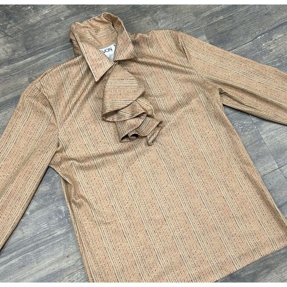 Vintage Devon Women Pullover Blouse Shirt Size Medium 70s 80s Ruffle USA Made - Picture 1 of 7